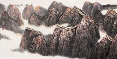 王文芳 2005年作 山水 镜心